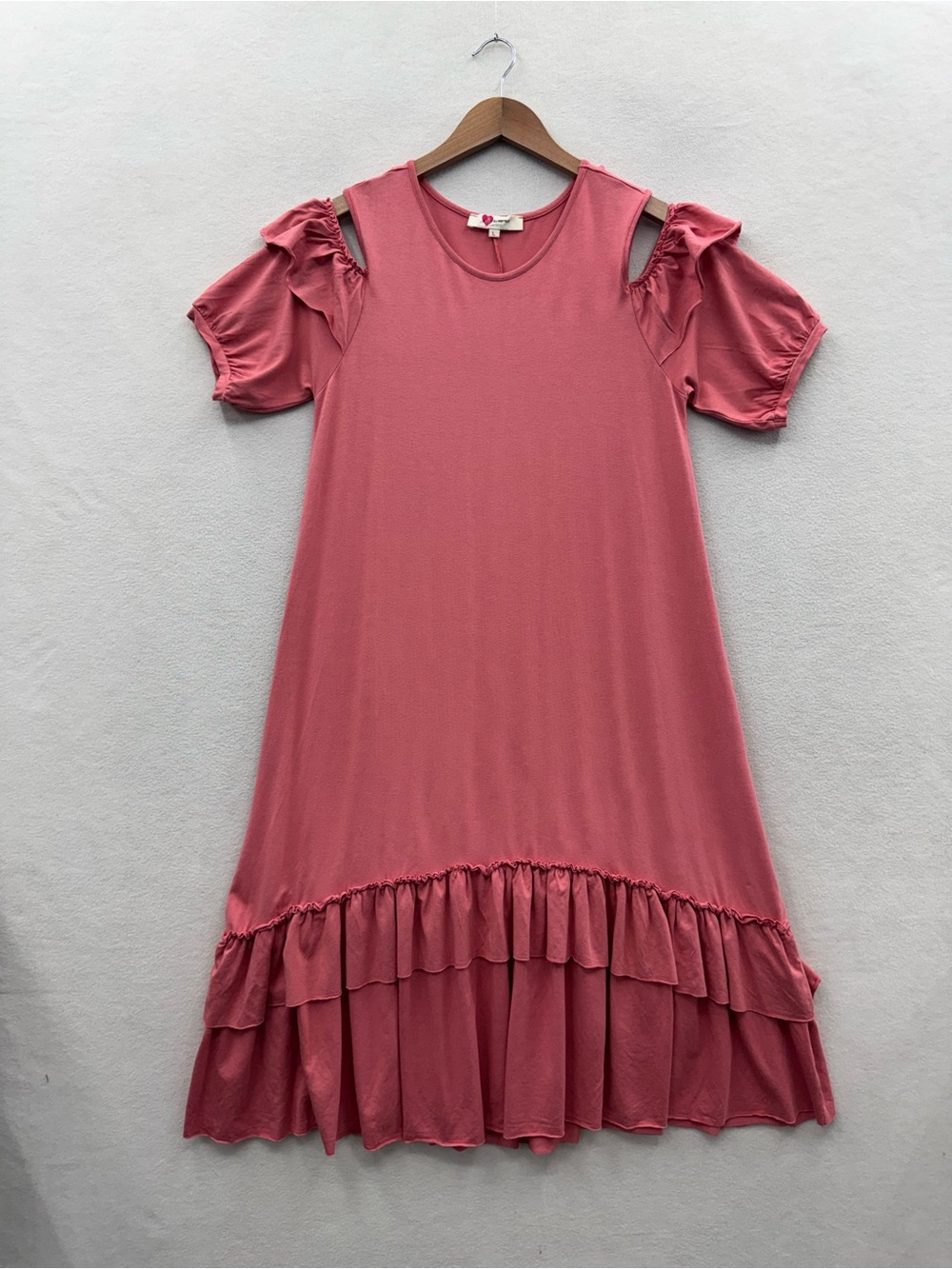 Ole by Koton Women’s Large Midi Dress Ruffle Short Sleeve
